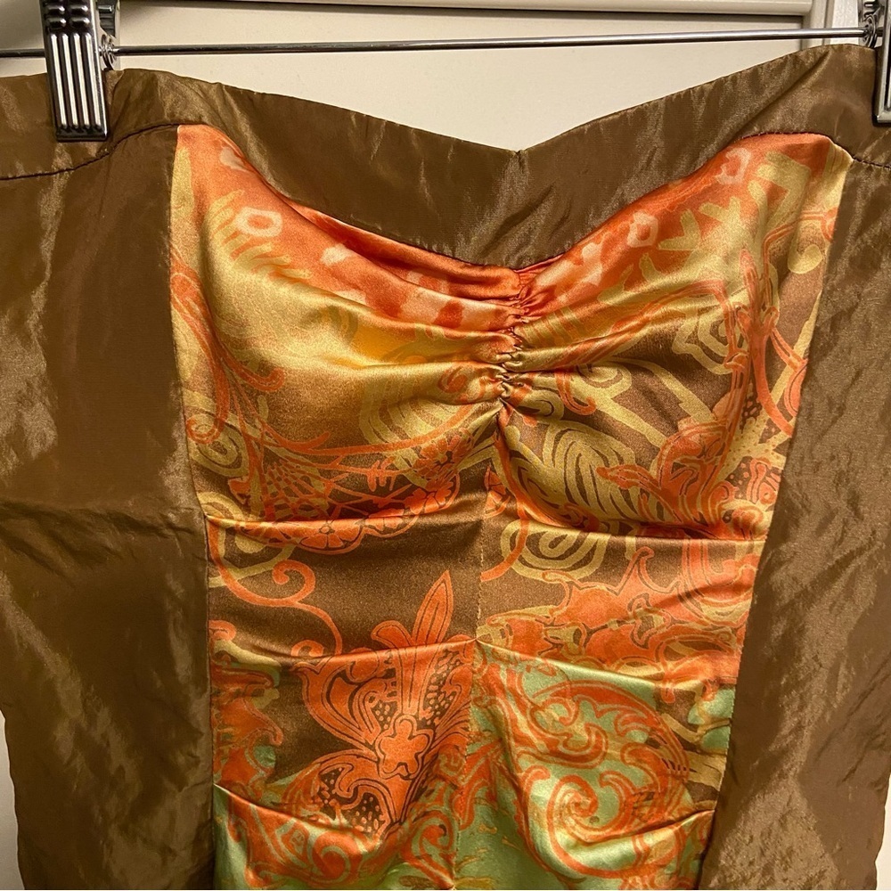 Nicole Miller Collection Sweetheart Silk Ruched Strapless Dress Size 8 Bronze - Picture 15 of 16